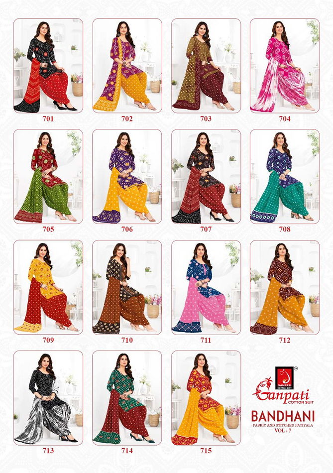 Bandhani Vol 7 By Ganpati Bandhani Printed Cotton Readymade Dress  Orders In India